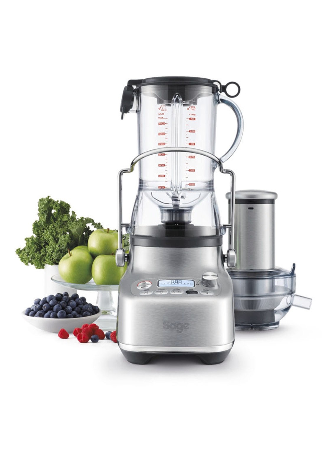 Sage The 3x Bluicer Pro 2-in-1 blender & sapcentrifuge SJB815BSS2EEU1 - voorkant 2 zilver