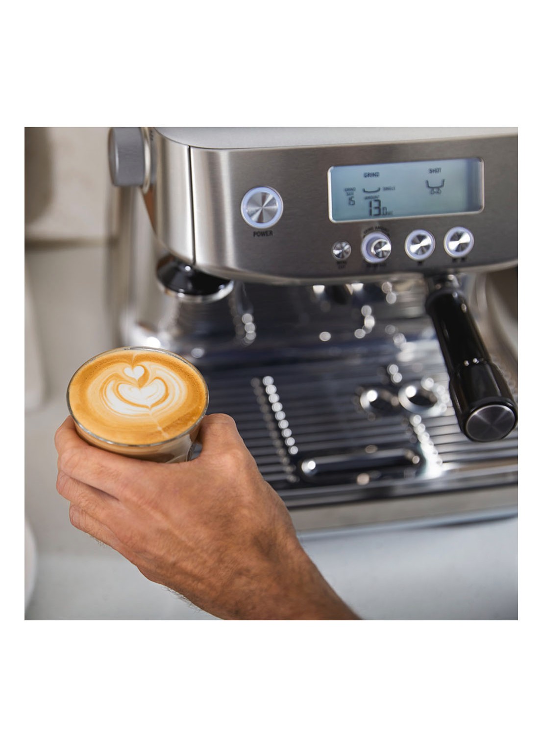 Sage The Barista Pro espressomachine SES878BSS - detail 5 zilver