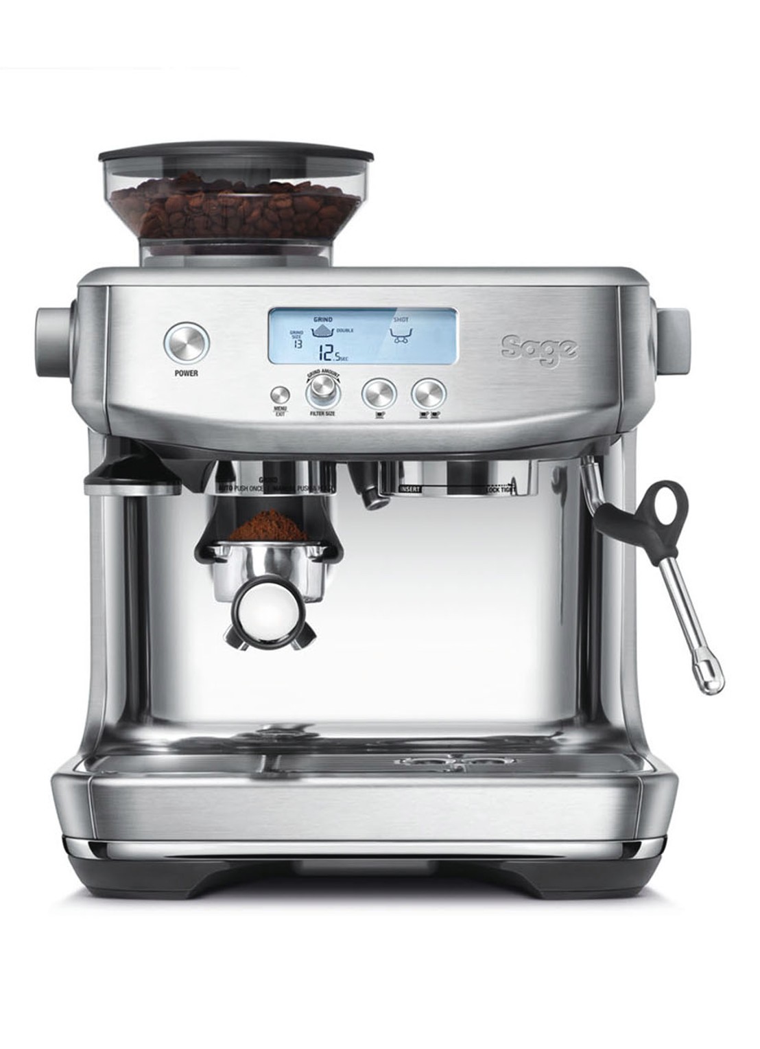 Sage The Barista Pro espressomachine SES878BSS - voorkant zilver