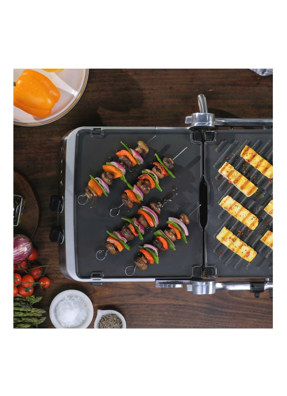 Sage The BBQ & Press contactgrill 35,1 x 37,5 cm SGR700BSS4EEU1 - voorkant 2 zilver
