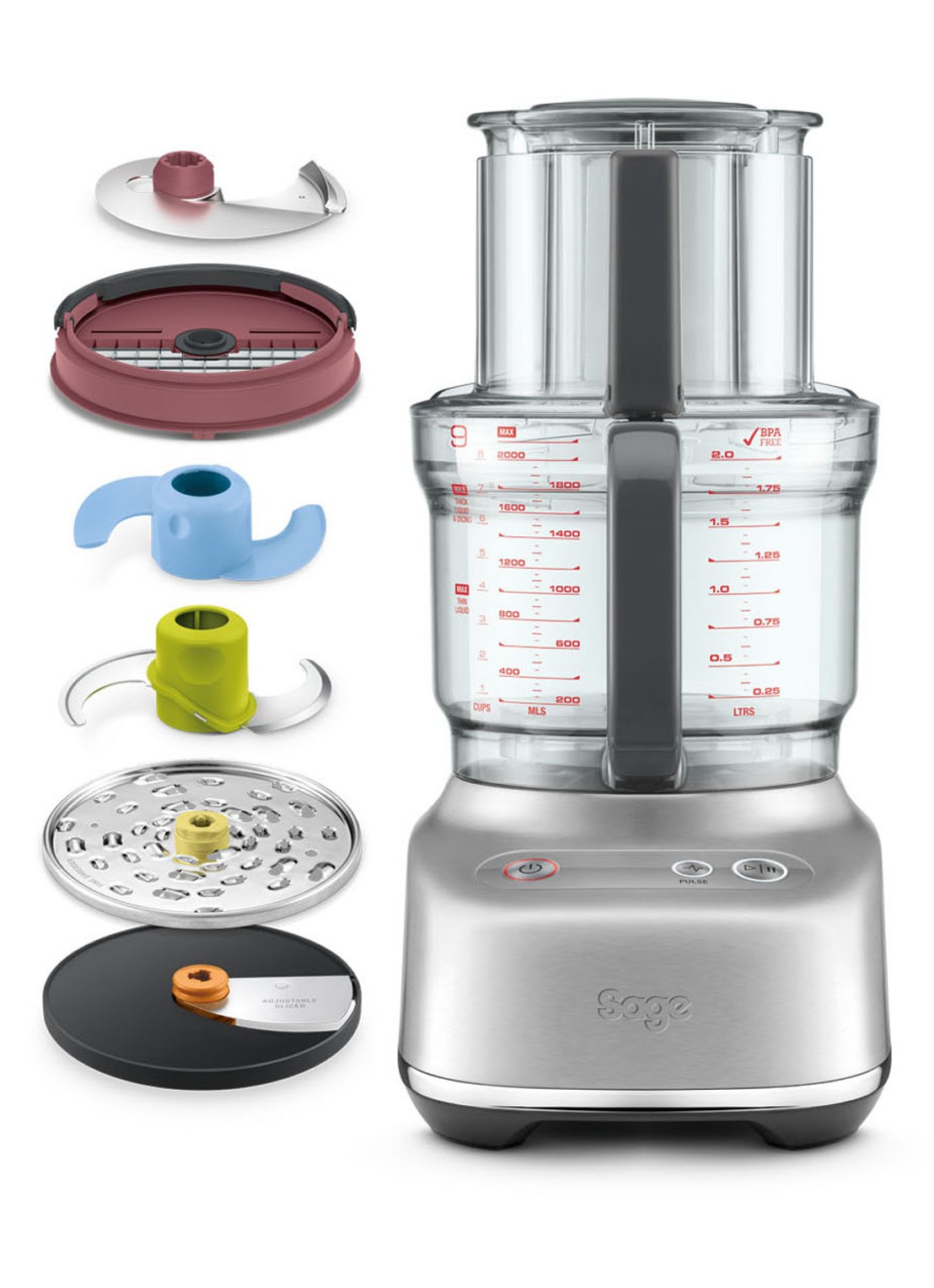 Sage The Paradice 9 foodprocessor 2,3 liter - detail metallic