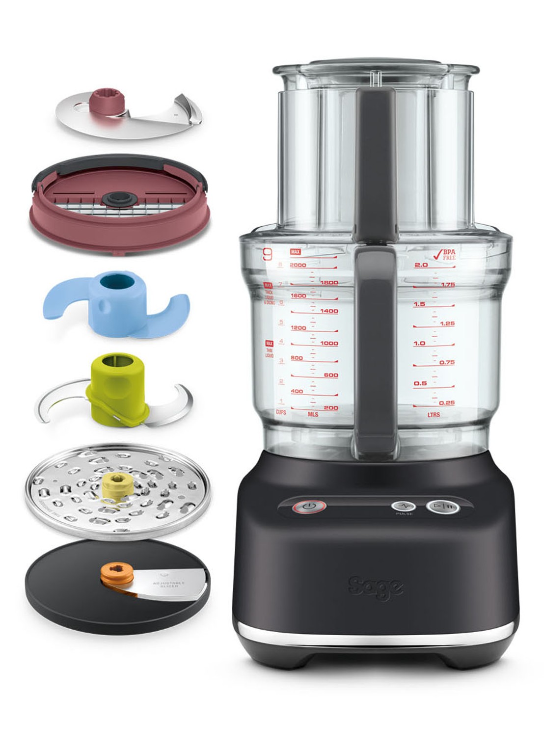Sage The Paradice 9 foodprocessor 2,3 liter - voorkant 2 zwart