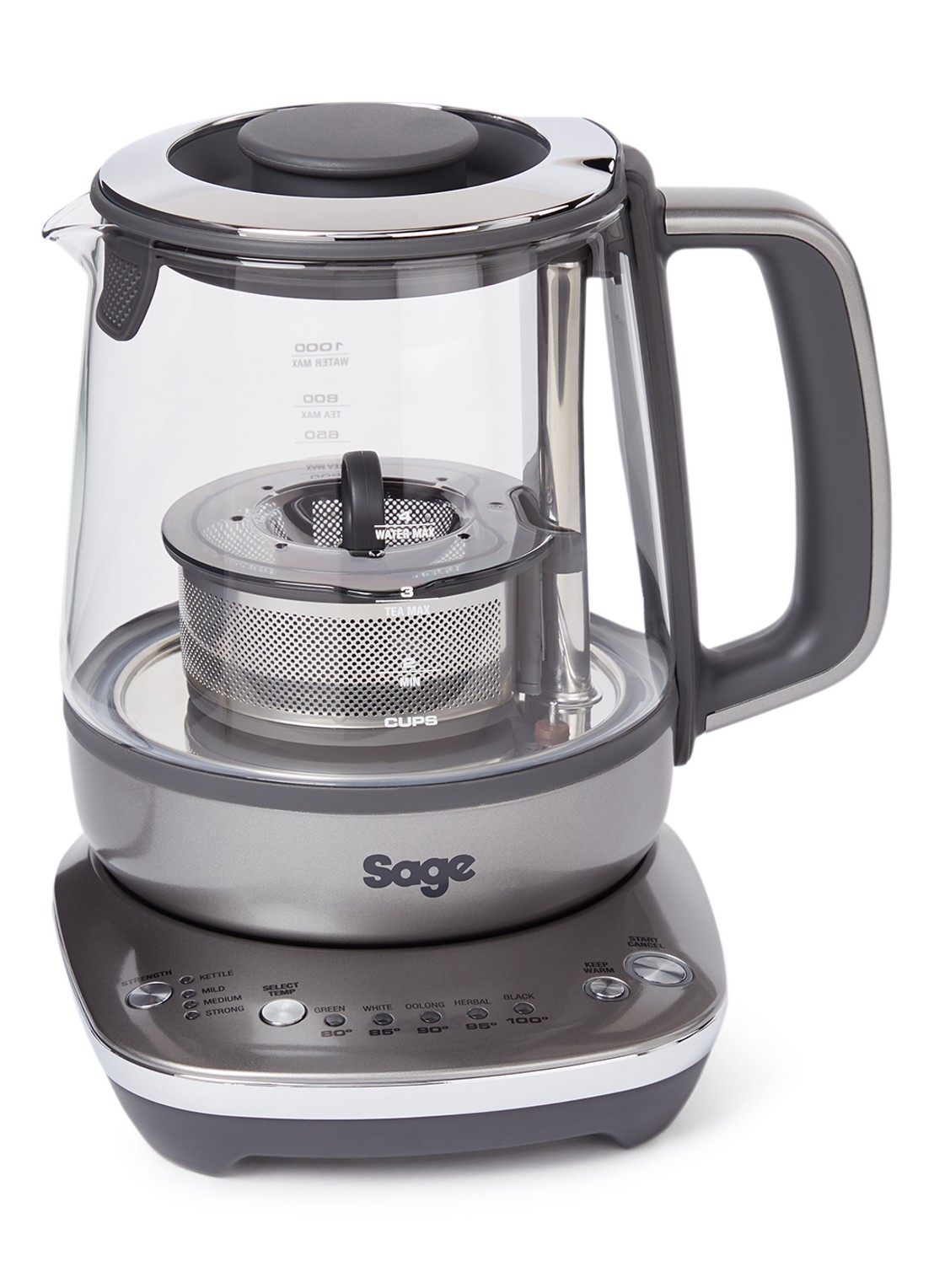 Sage the Tea Maker Compact theekoker STM700SHY - voorkant zilver