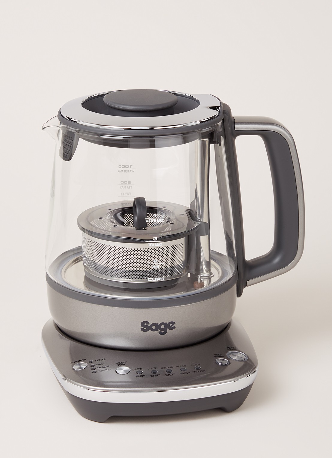 Sage the Tea Maker Compact theekoker STM700SHY - voorkant 2 zilver