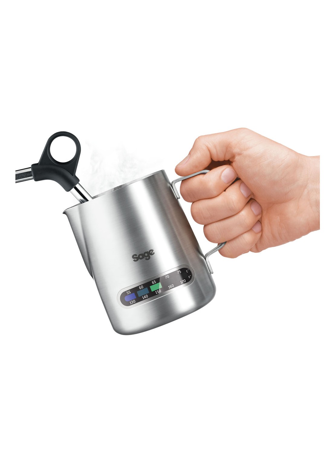 Sage The Temp Control melkkan met thermometer 48 cl - voorkant 2 zilver