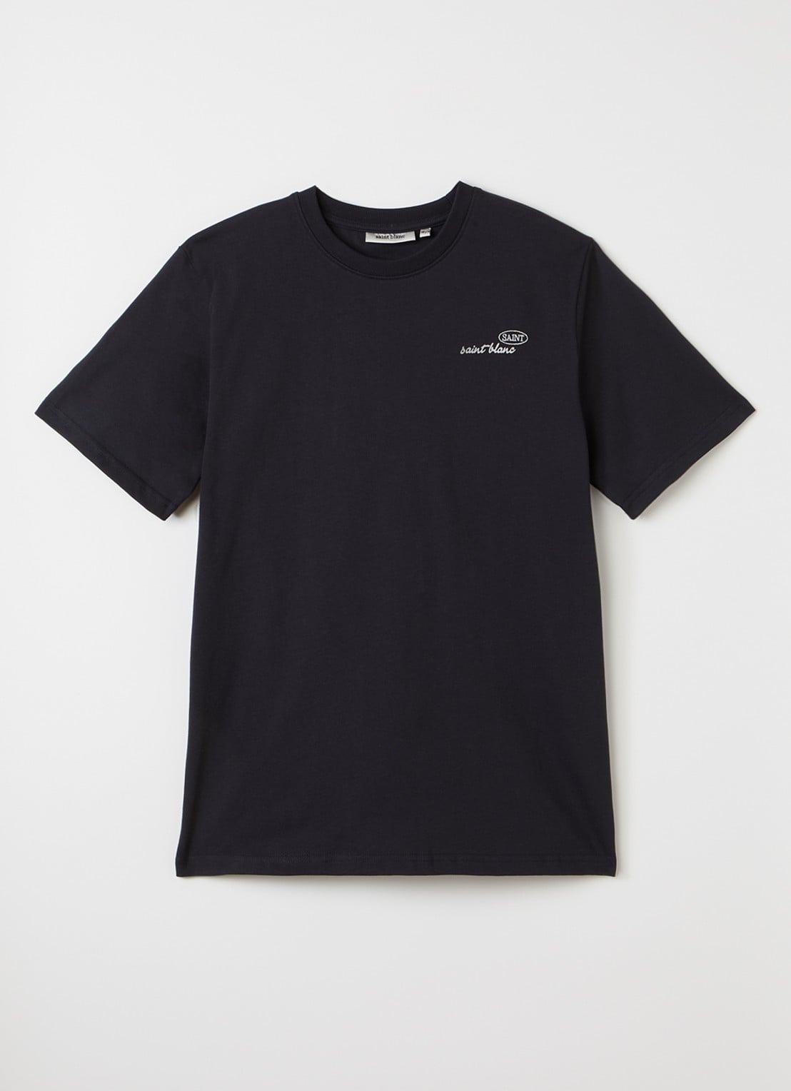 Saint Blanc Cache T-shirt met logo- en backprint - voorkant zwart