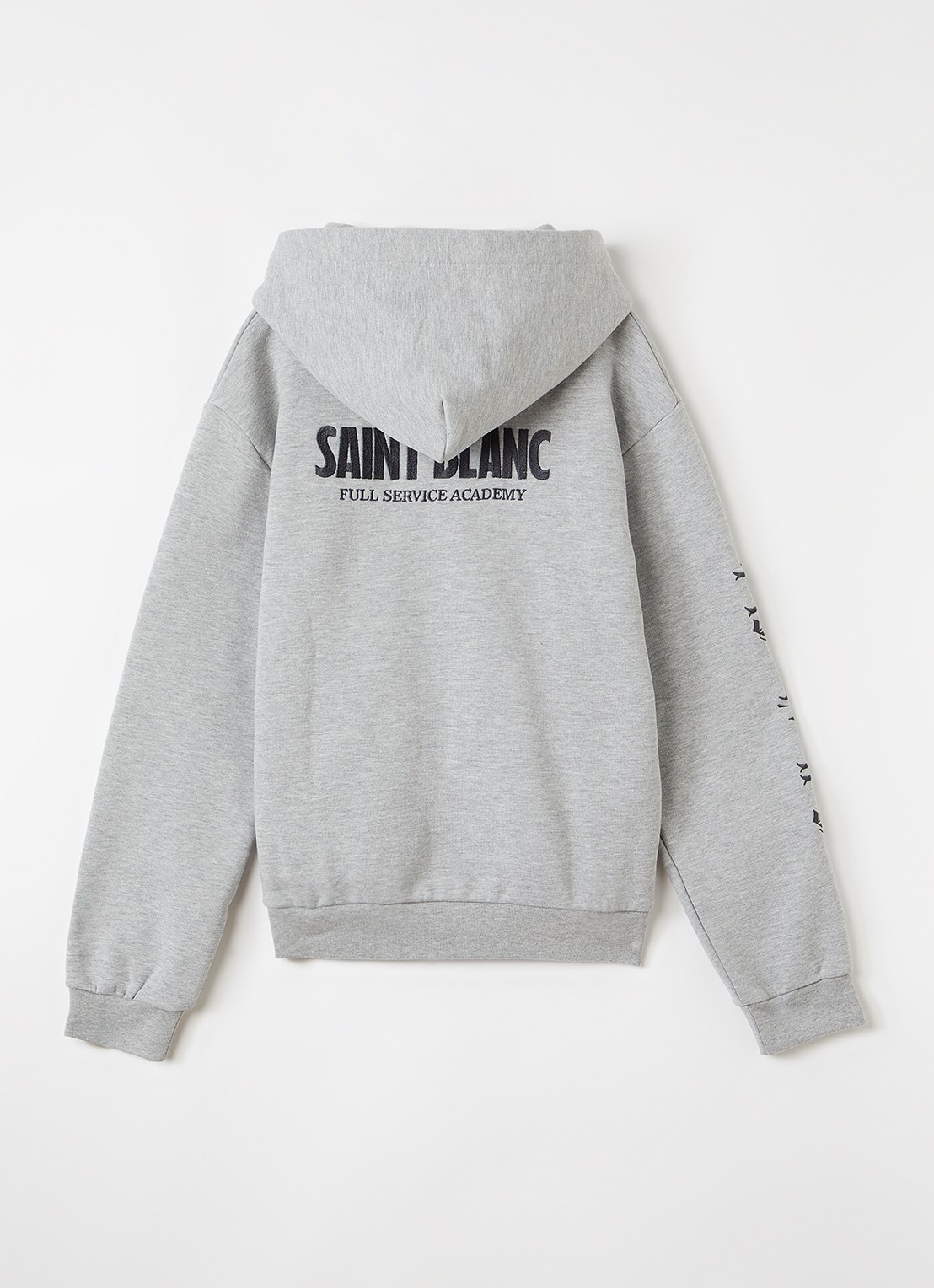 Saint Blanc Collective Academy sweatvest met logo- en backprint - achterkant 3 grijsmele