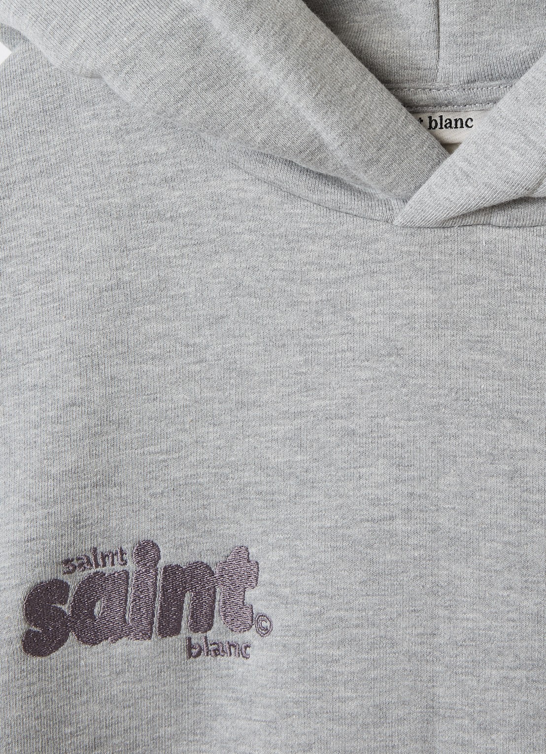 Saint Blanc Full Service hoodie met logoborduring - detail grijsmele