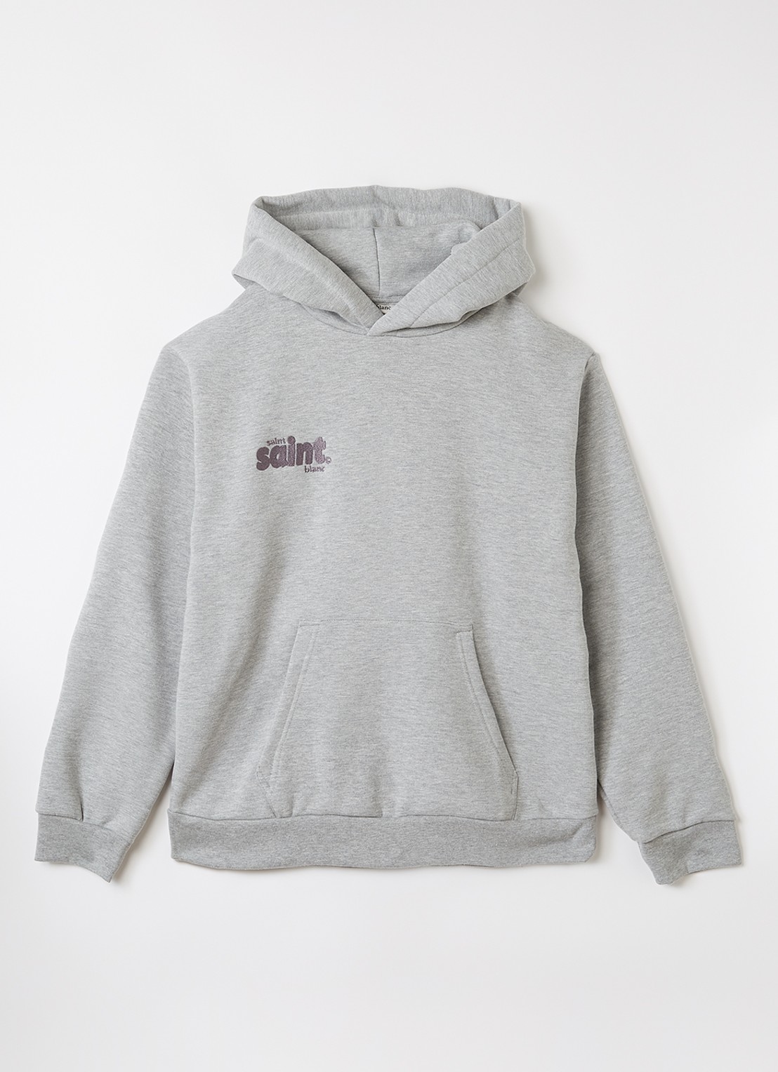 Saint Blanc Full Service hoodie met logoborduring - voorkant 2 grijsmele