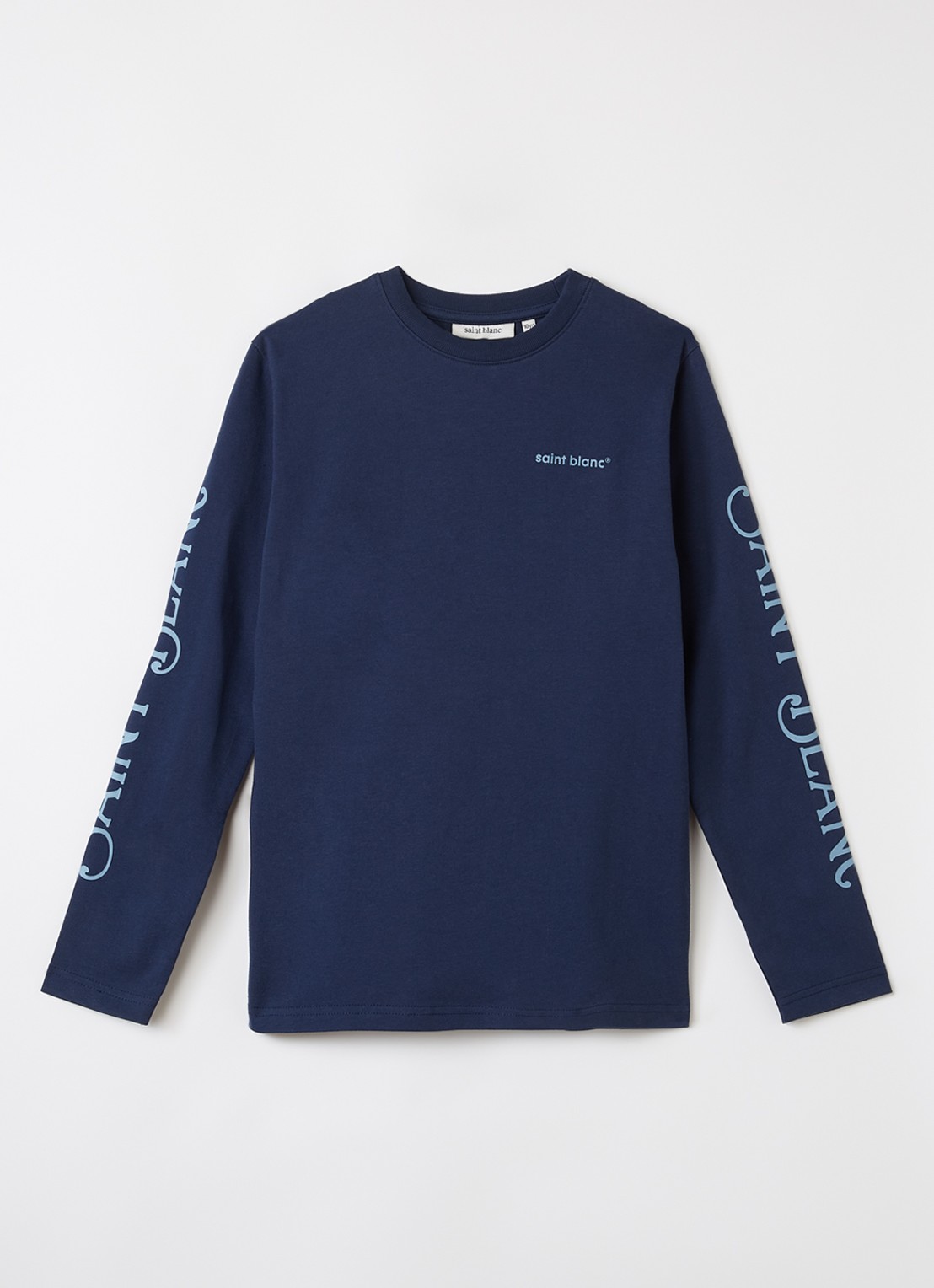 Saint Blanc Whisper longsleeve met logoprint - voorkant indigo