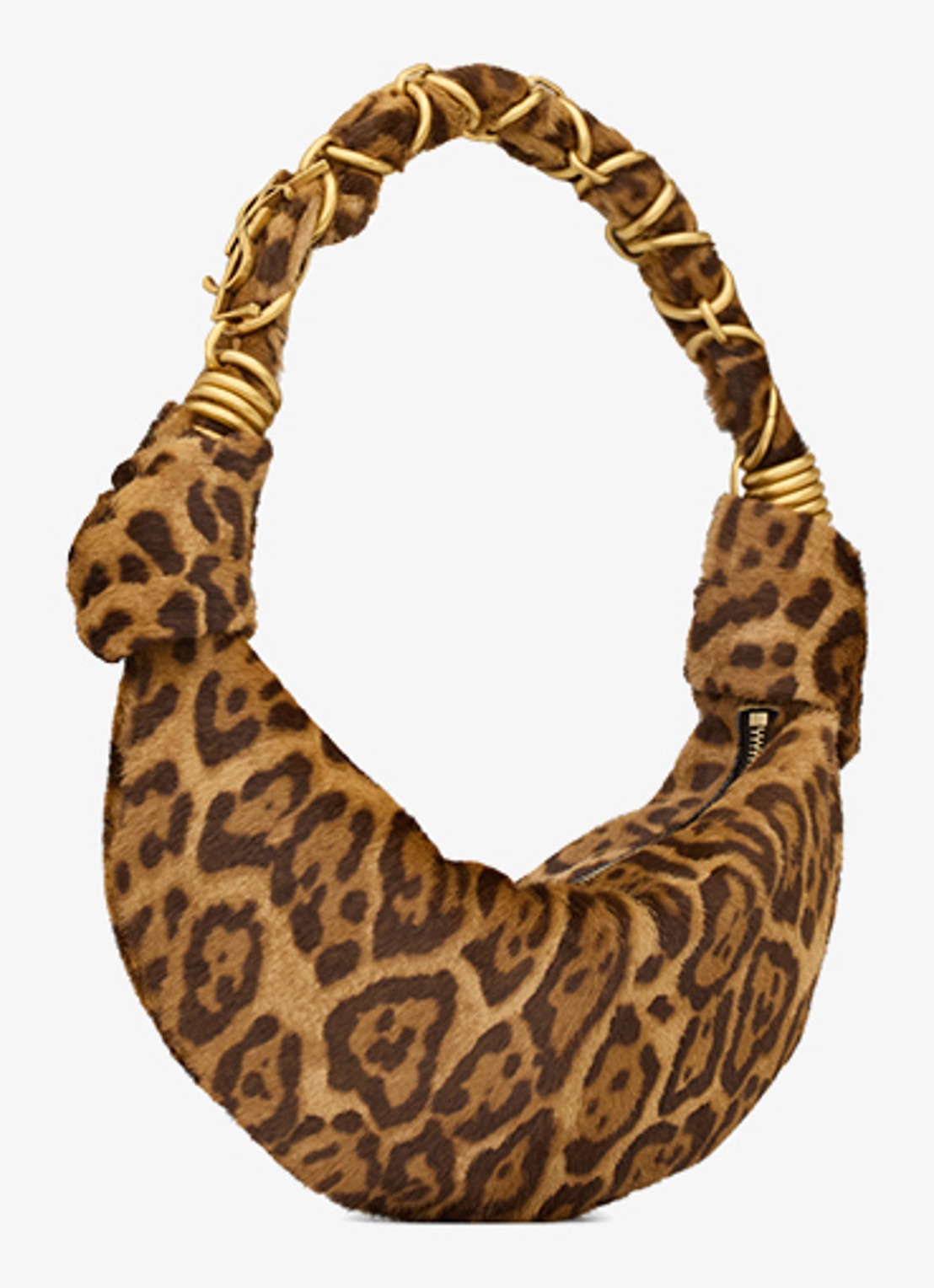 Saint Laurent Amalia Mini schoudertas van kalfsleer met ponyhair - detail 3 bruin