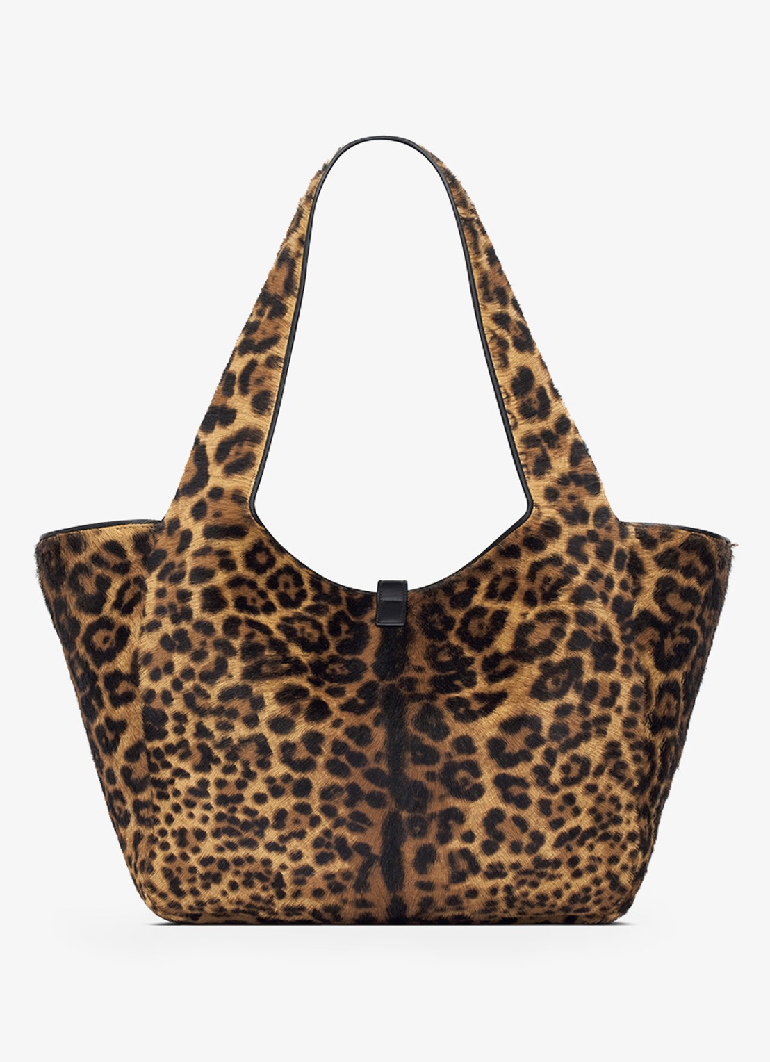 Saint Laurent Bea shopper van kalfsleer met ponyhair - detail 3 bruin