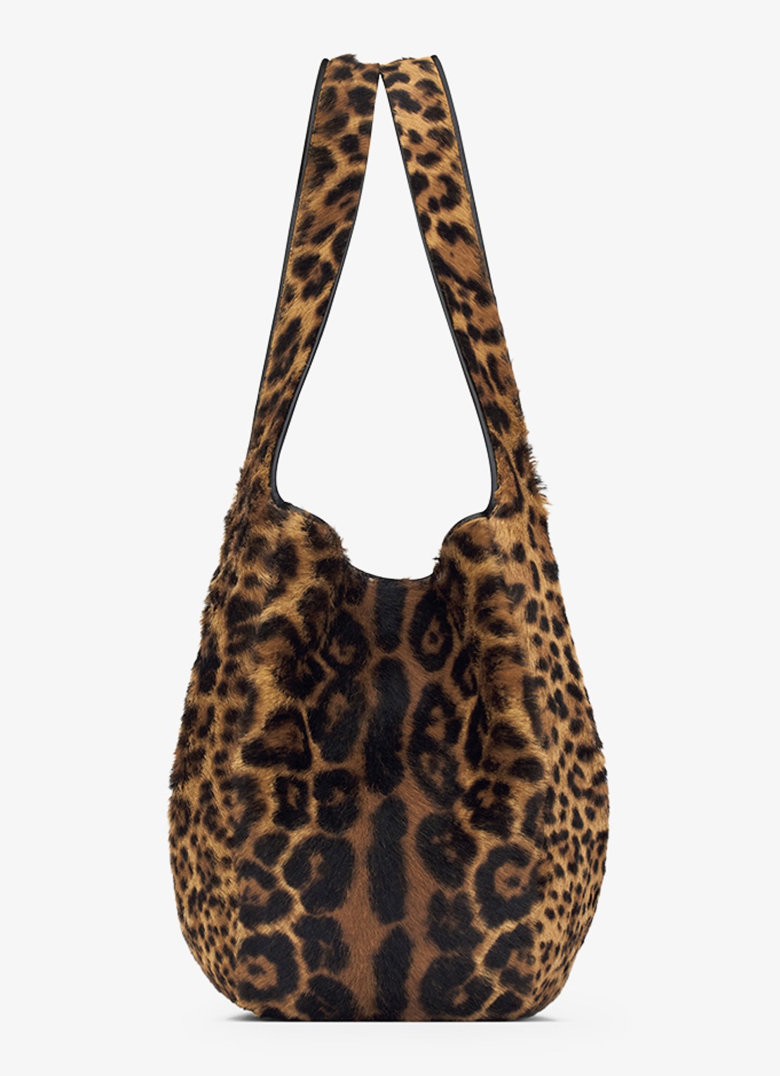 Saint Laurent Bea shopper van kalfsleer met ponyhair - detail 4 bruin