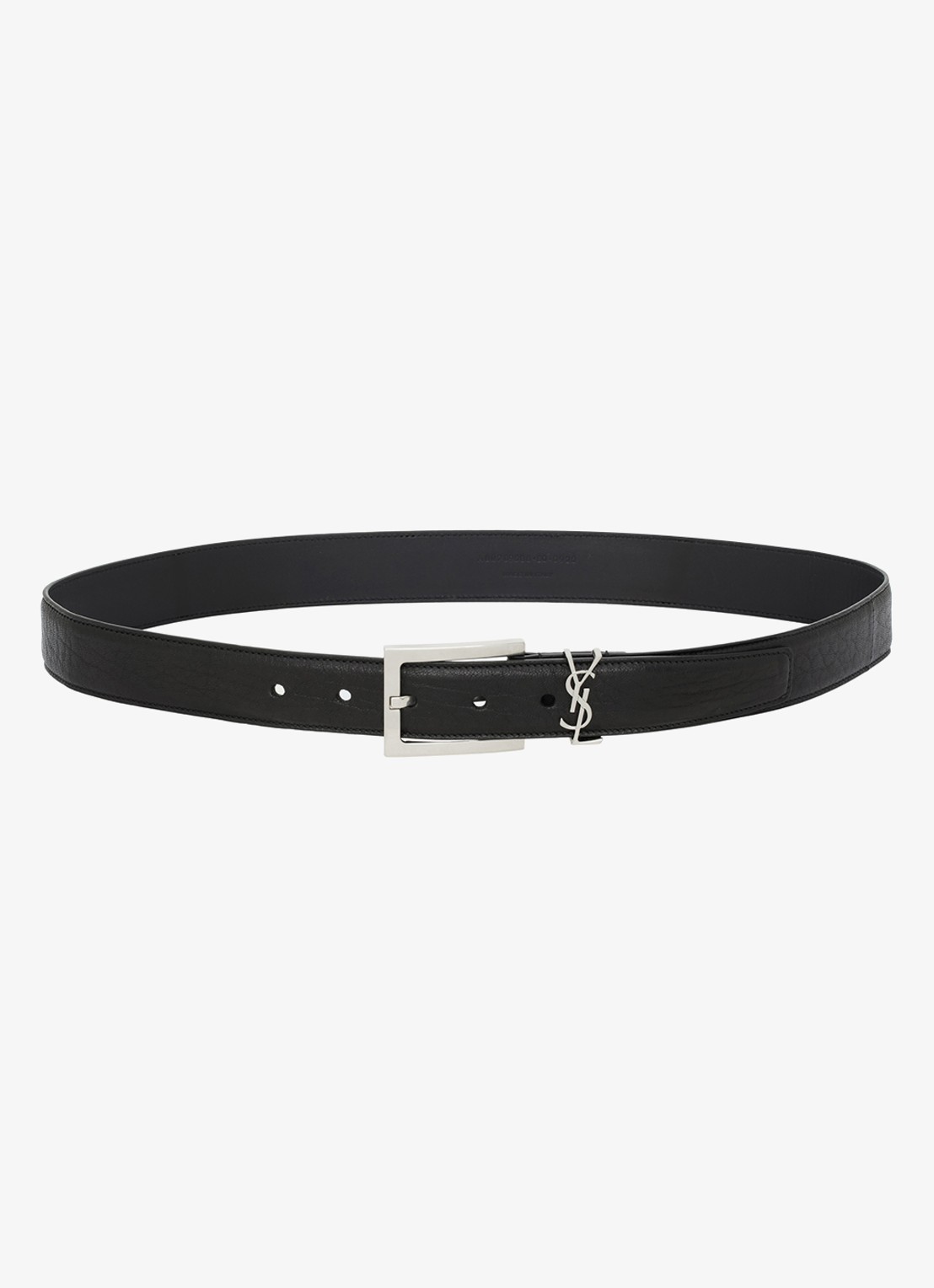 Saint Laurent Boucle Carree riem van lamsleer - detail zwart