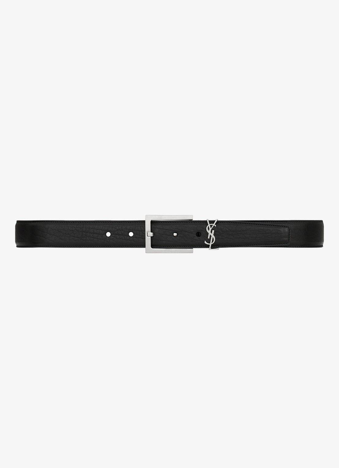 Saint Laurent Boucle Carree riem van lamsleer - voorkant 3 zwart