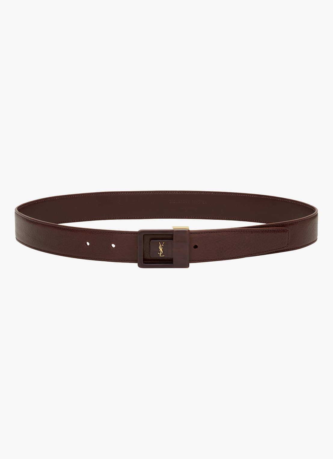 Saint Laurent Boucle La 66 riem van kalfsleer - detail 2 bruin