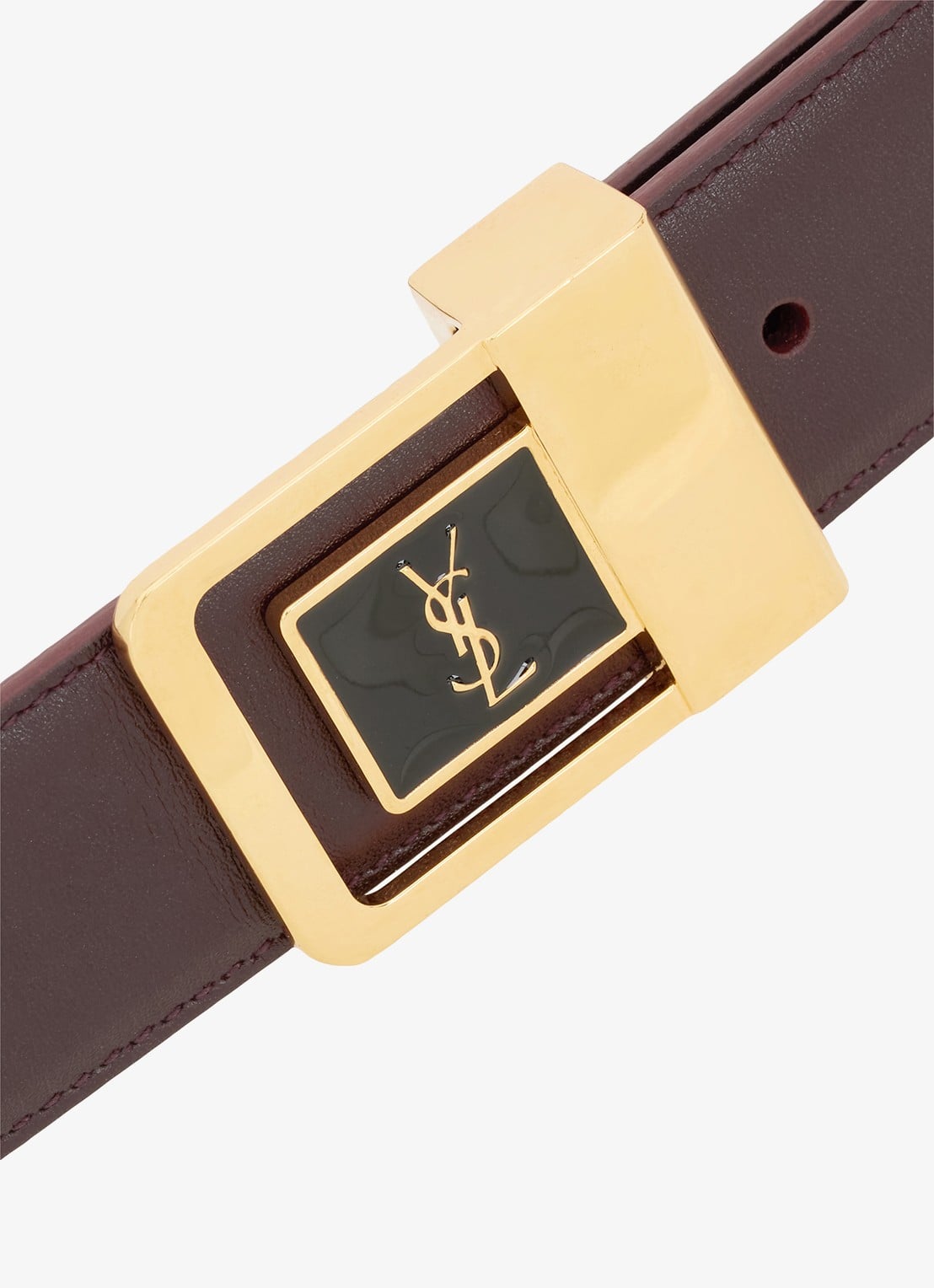 Saint Laurent Boucle La 66 riem van kalfsleer - detail 3 bruin