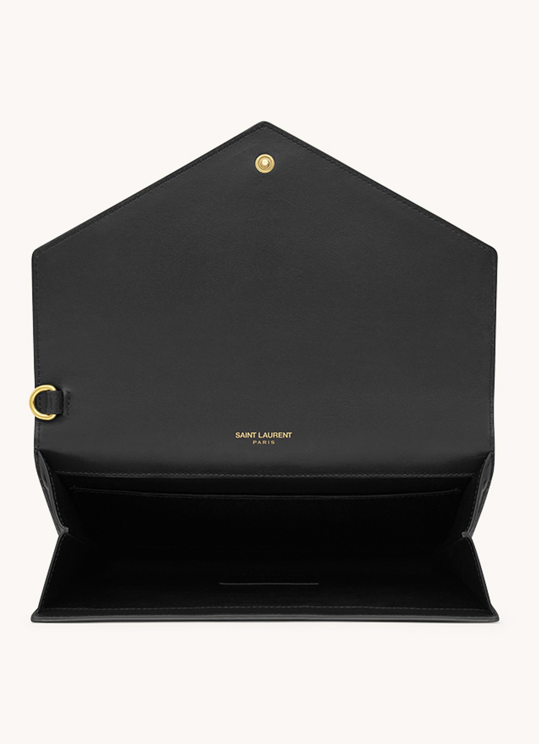 Saint Laurent Cassandre clutch van kalfsleer met crocostructuur - detail 3 zwart