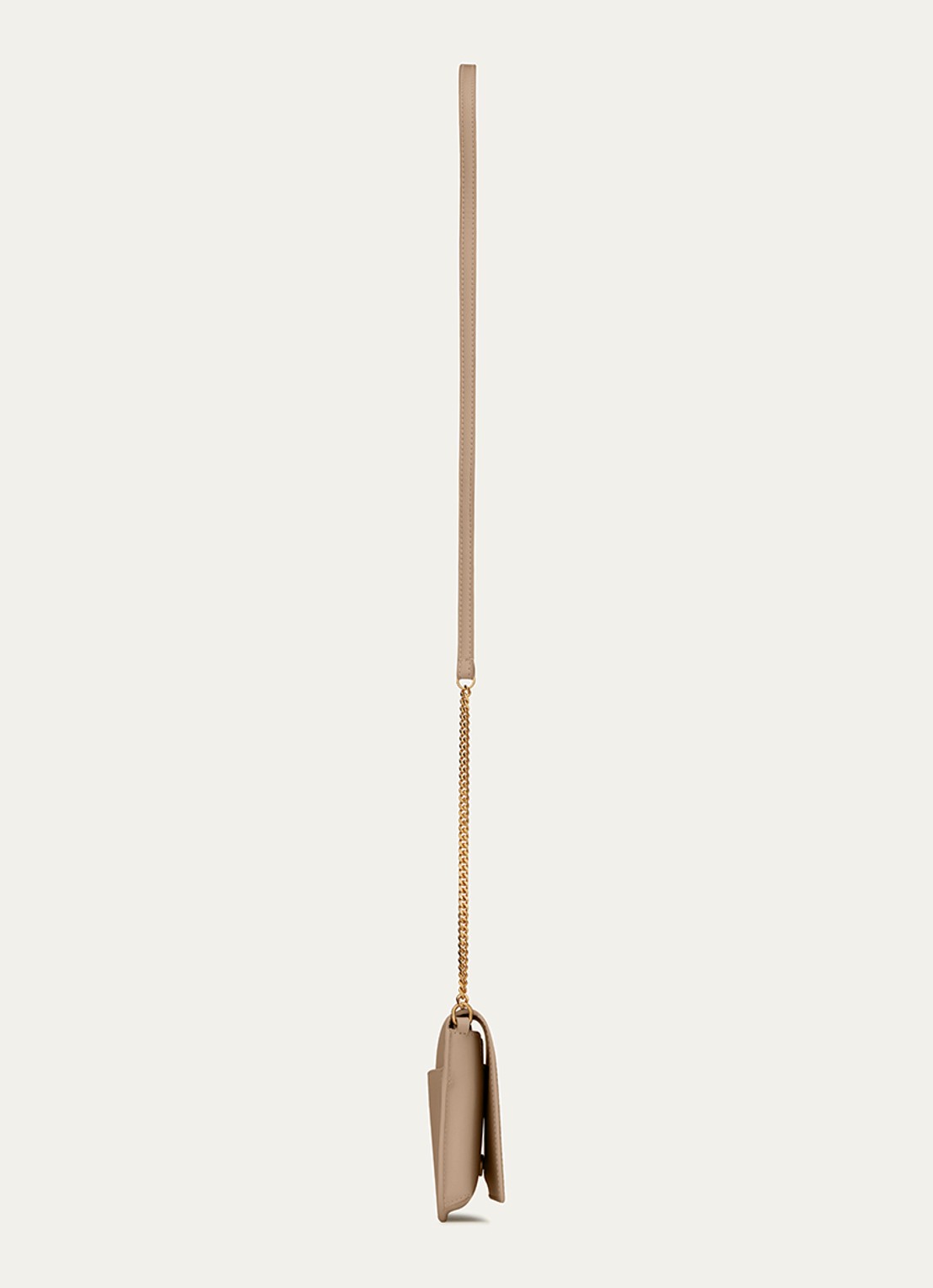 Saint Laurent Cassandre crossbody telefoonhoes van kalfsleer - detail 2 beige