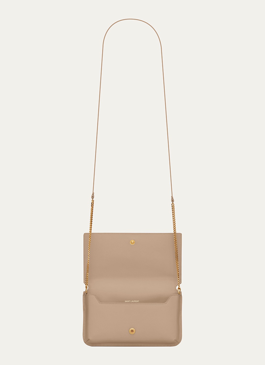 Saint Laurent Cassandre crossbody telefoonhoes van kalfsleer - detail 3 beige