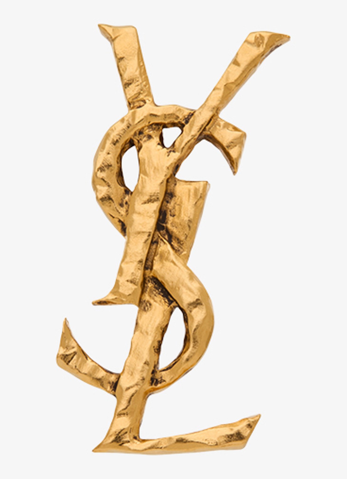 Saint Laurent Cassandre enkele oorclip met logo - voorkant 2 goud