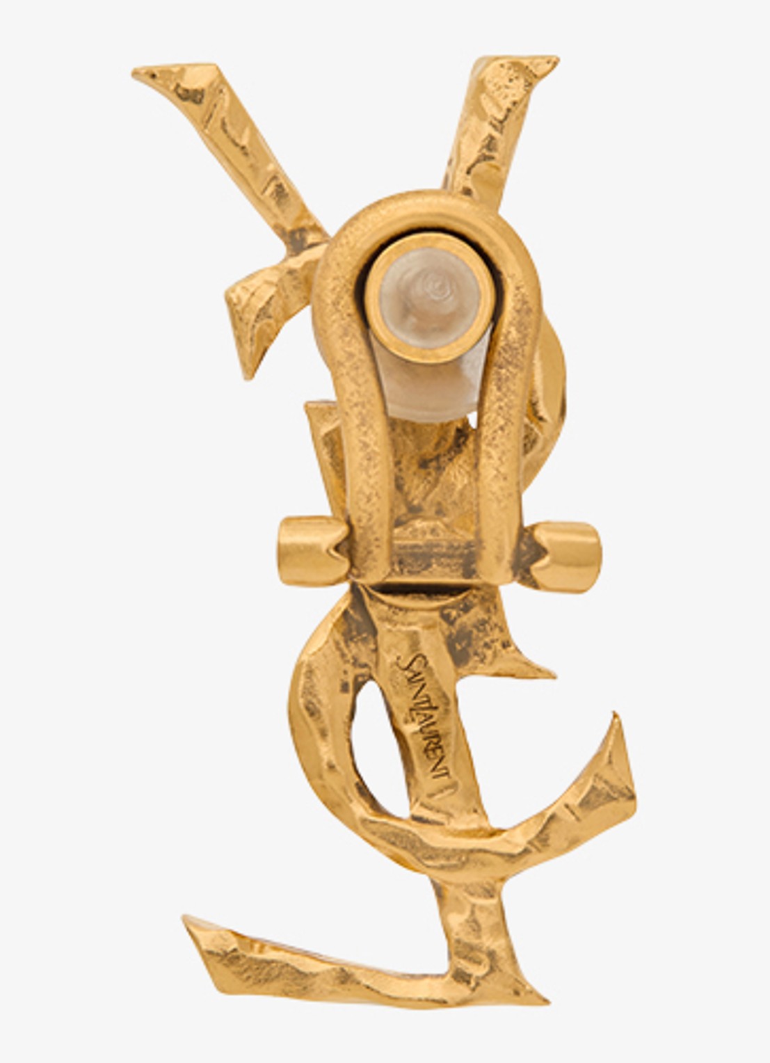 Saint Laurent Cassandre enkele oorclip met logo - voorkant 3 goud