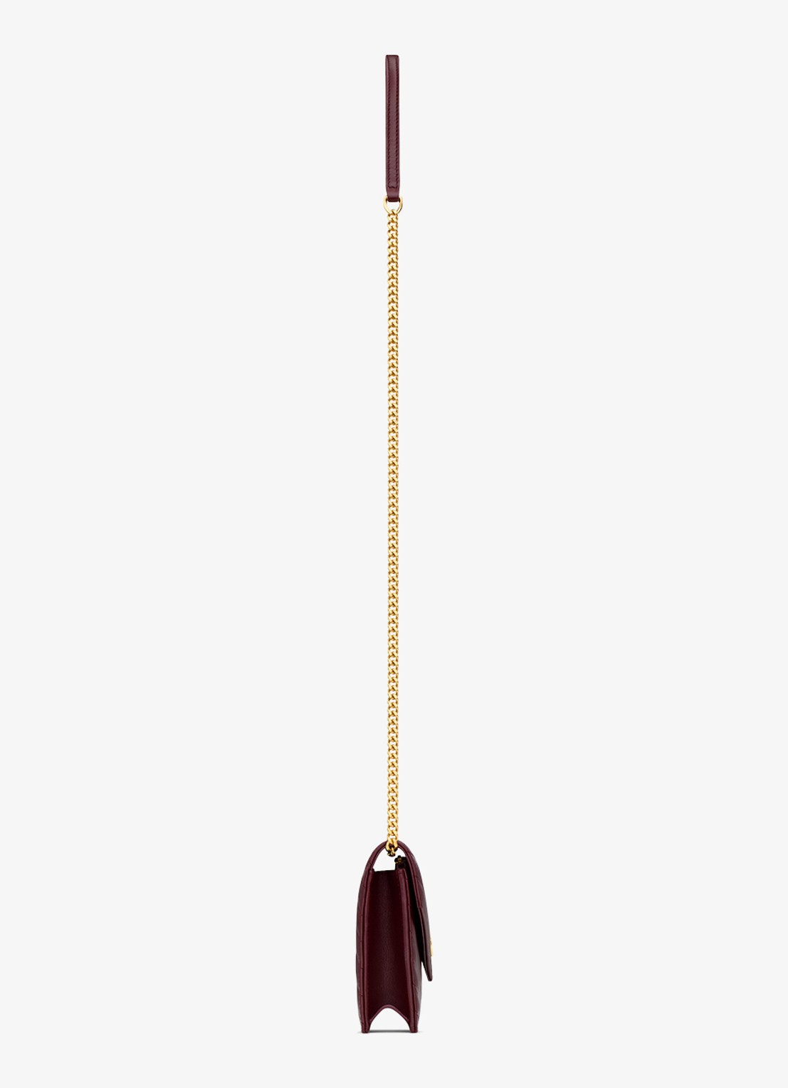 Saint Laurent Cassandre Envelope clutch van lamsleer met afneembare schouderriem - detail 4 bordeauxrood