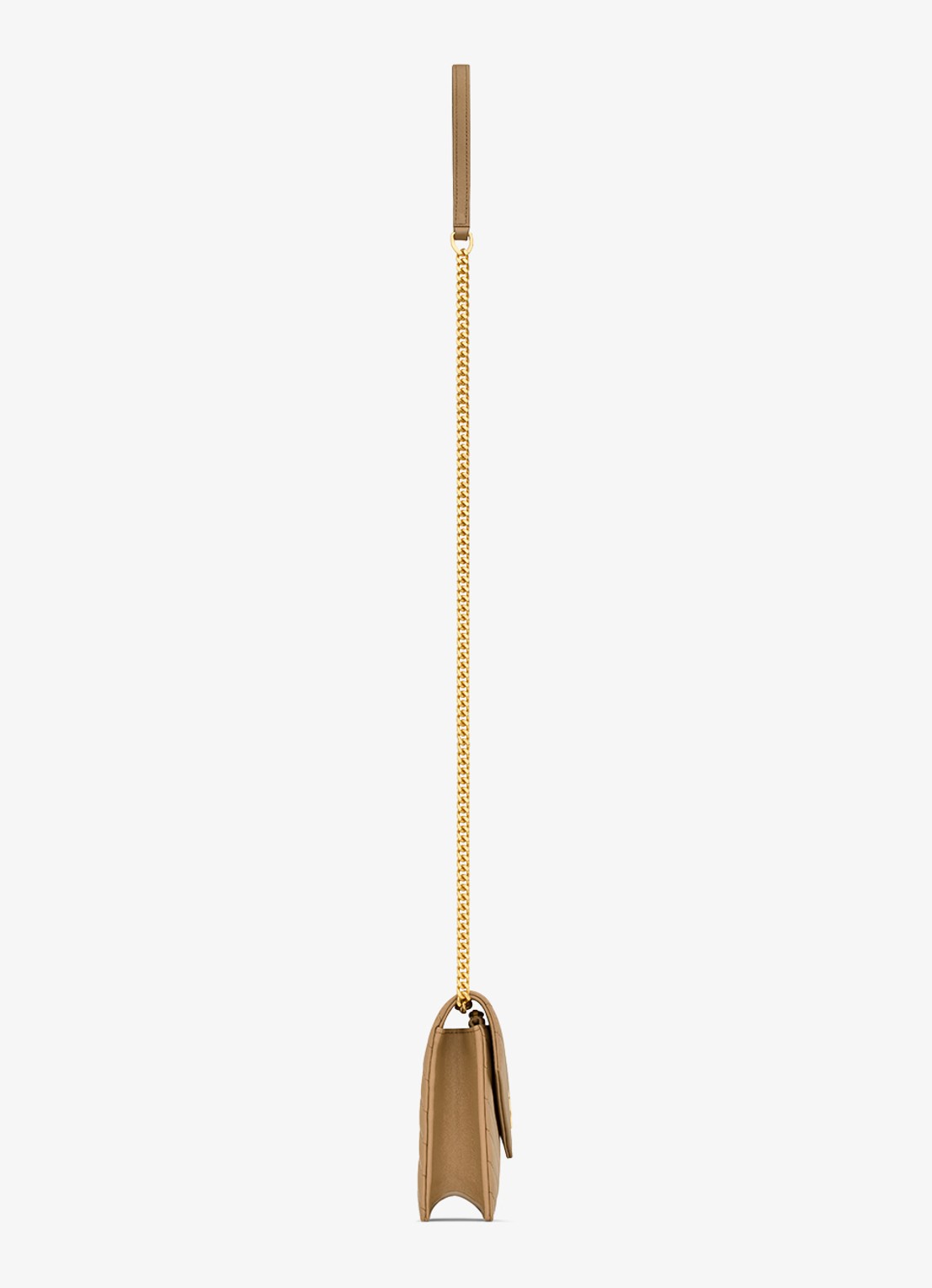Saint Laurent Cassandre Envelope clutch van lamsleer met afneembare schouderriem - detail 3 beige