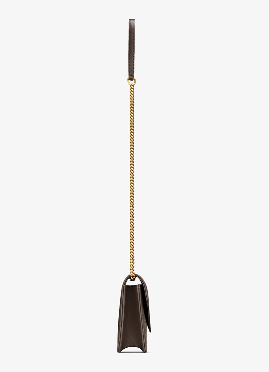 Saint Laurent Cassandre Envelope clutch van lamsleer met afneembare schouderriem - detail 3 grijs