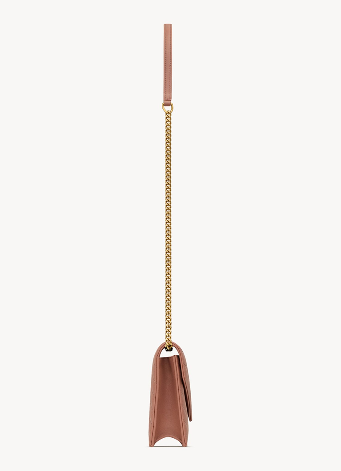 Saint Laurent Cassandre Envelope portemonnee van lamsleer met afneembare schouderriem - detail 5 oudroze