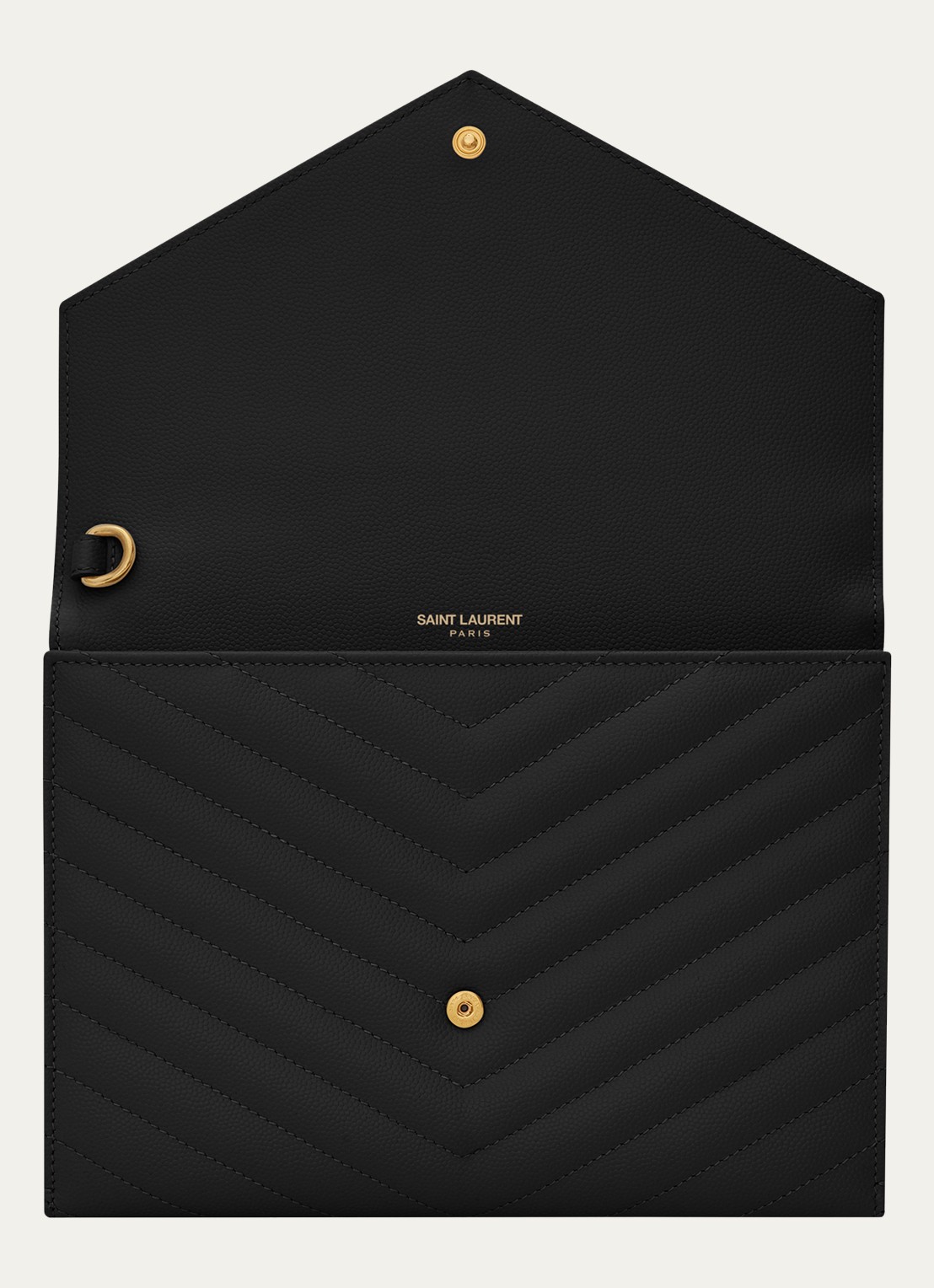 Saint Laurent Cassandre Flap clutch van quilted kalfsleer - detail 4 zwart