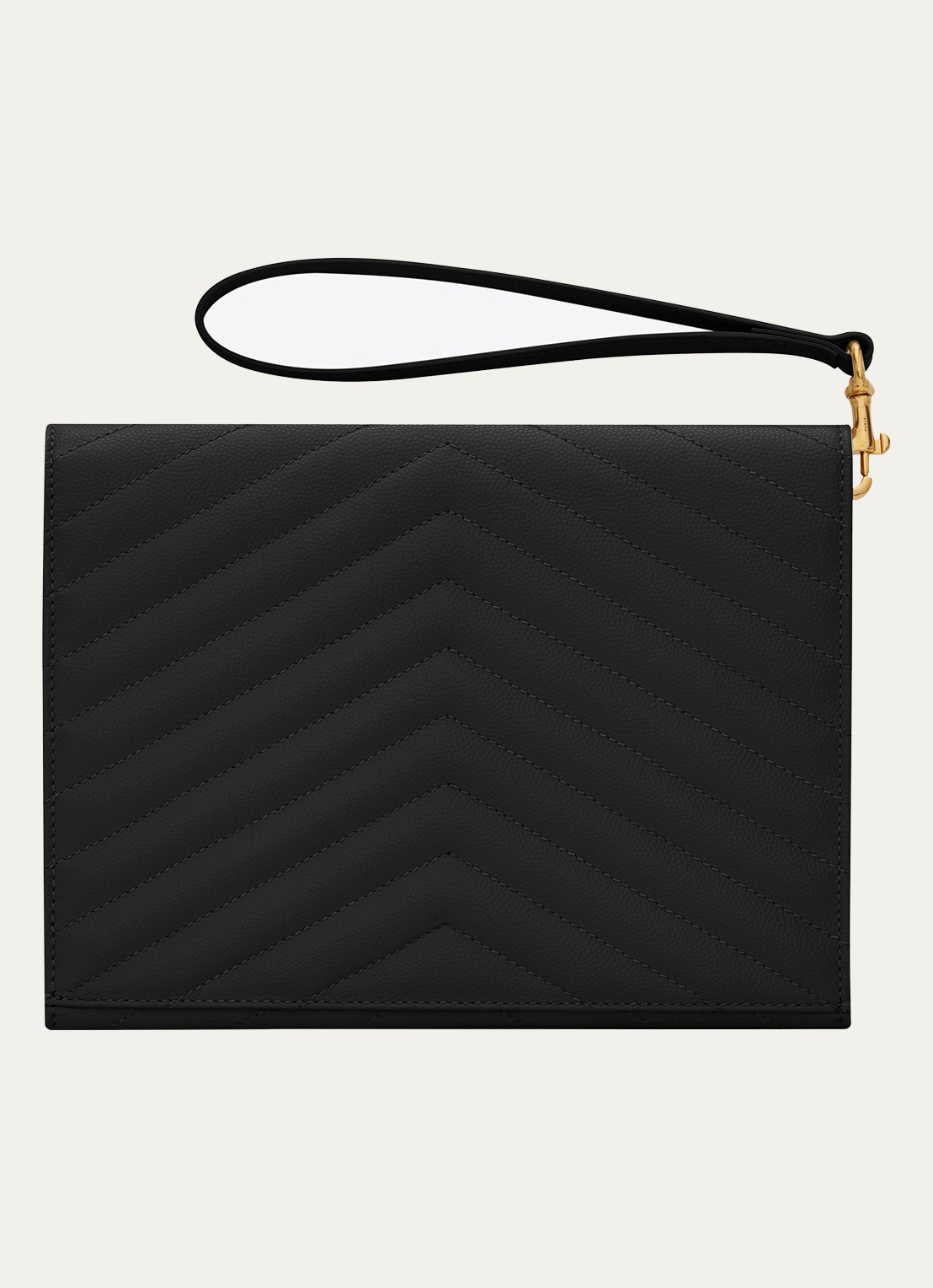 Saint Laurent Cassandre Flap clutch van quilted kalfsleer - detail 5 zwart
