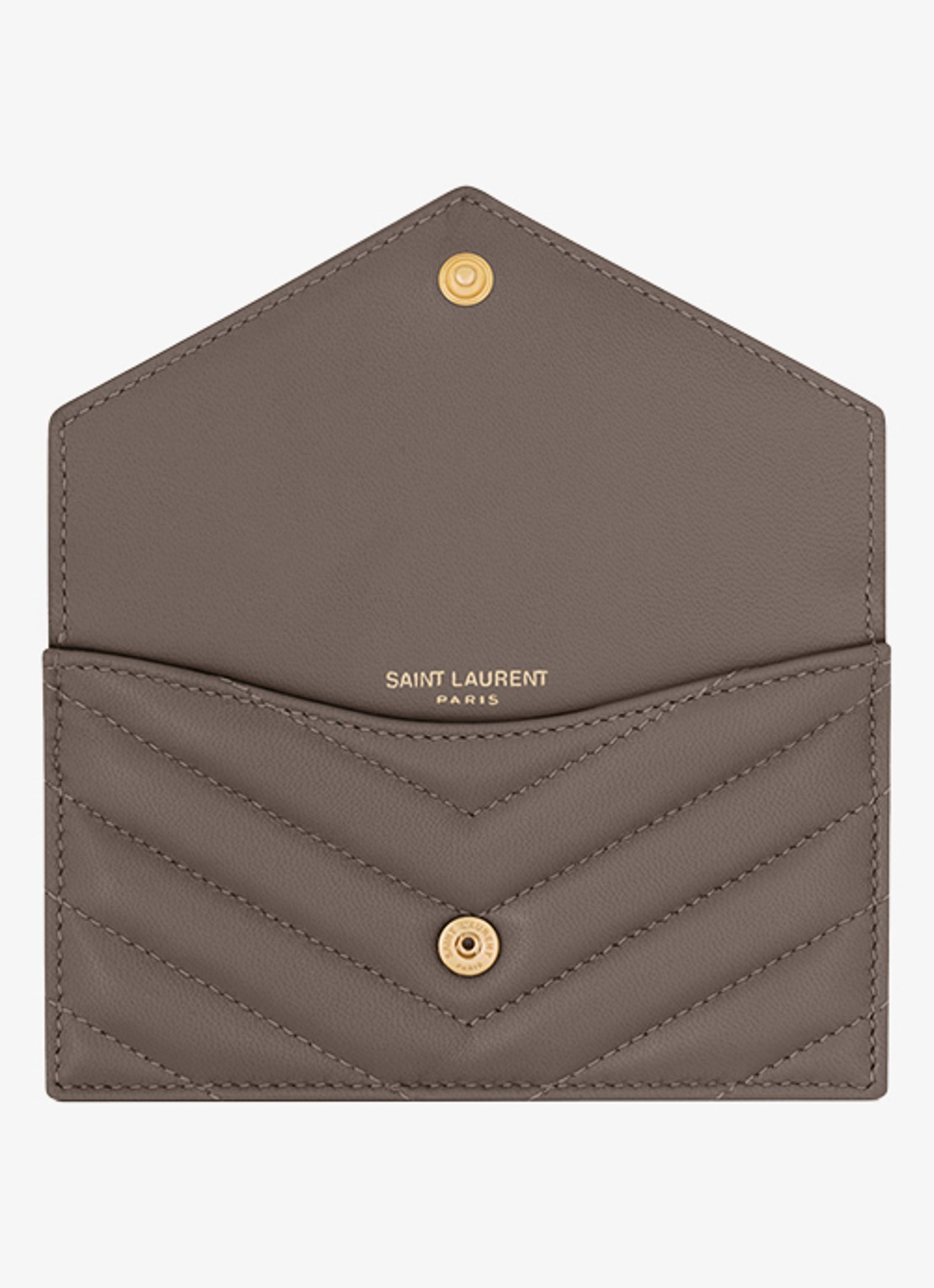 Saint Laurent Cassandre Fragments portemonnee van lamsleer - detail 2 taupe