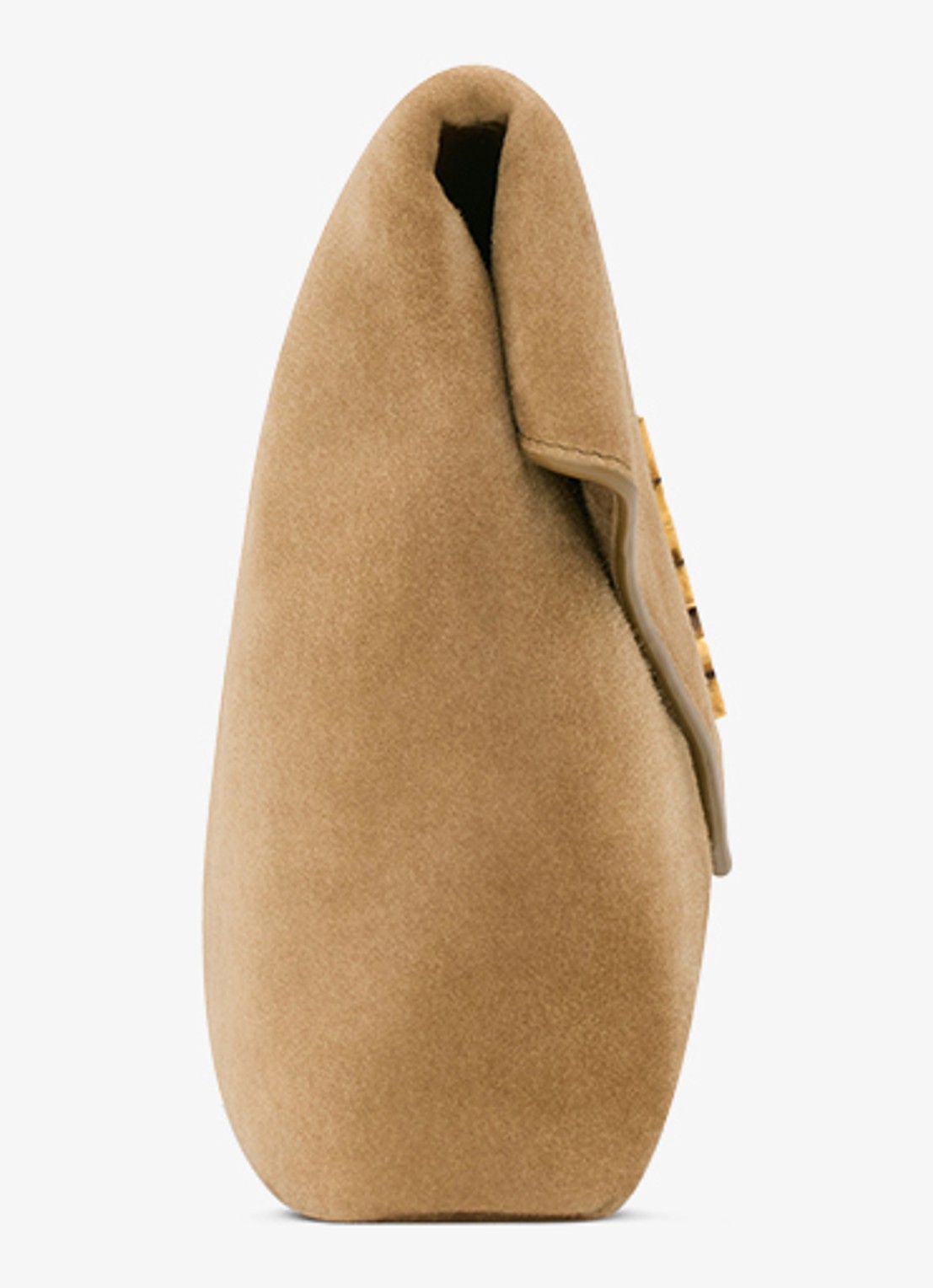 Saint Laurent Cassandre Large clutch van kalfssuède - detail 3 lichtbruin