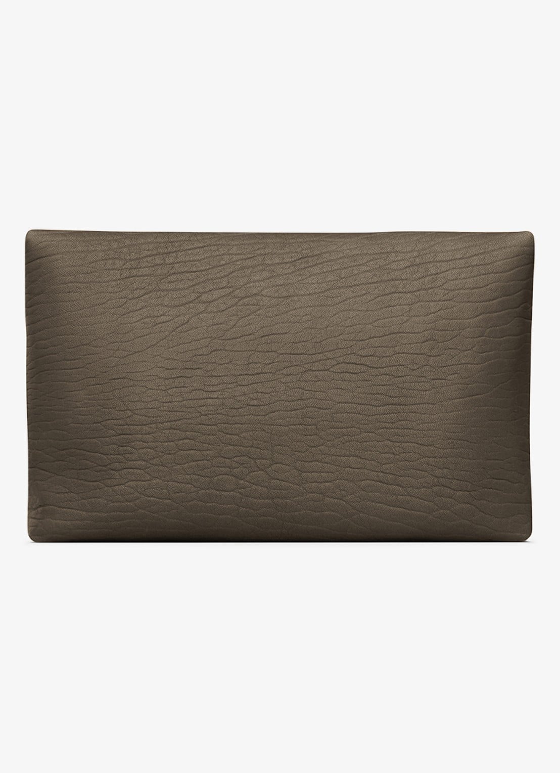 Saint Laurent Cassandre Large clutch van lamsleer - detail bronsgroen