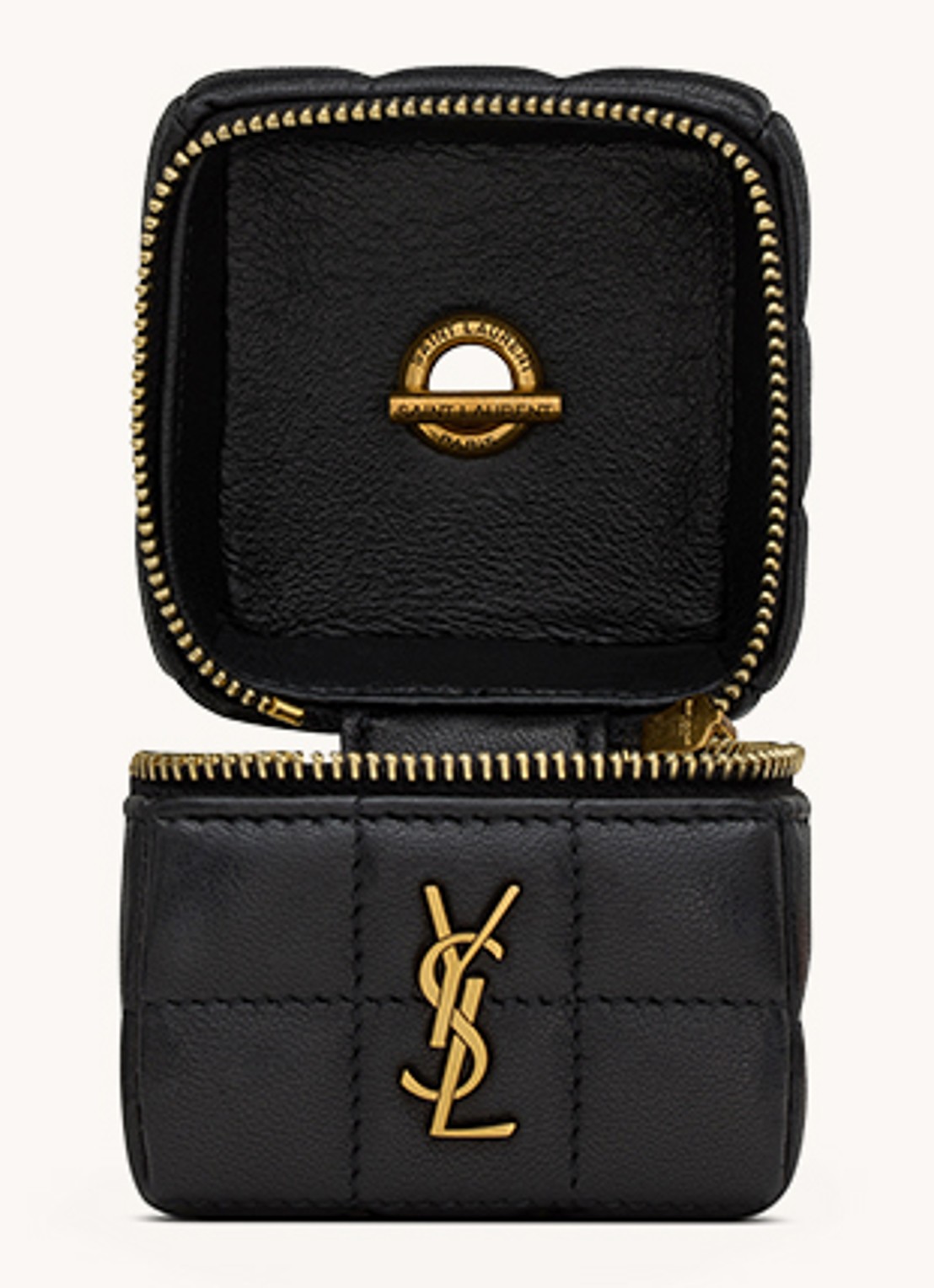Saint Laurent Cassandre Matelassé Carré handtas van quilted lamsleer - detail 3 zwart