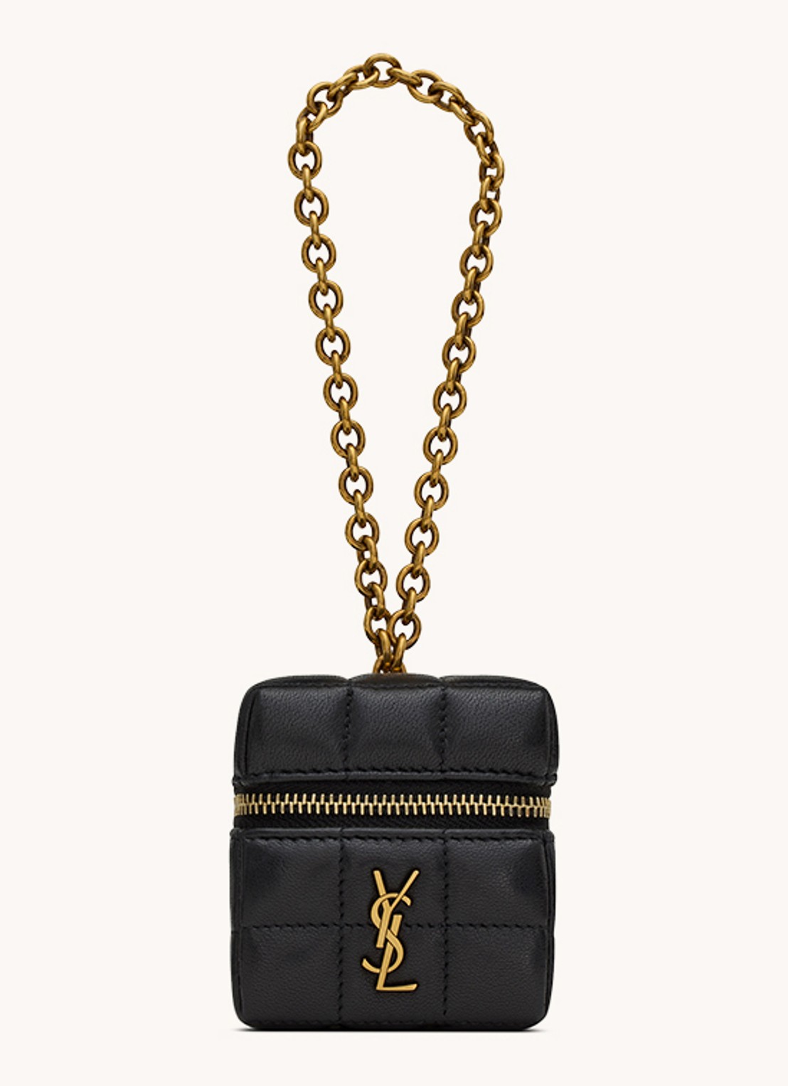 Saint Laurent Cassandre Matelassé Carré handtas van quilted lamsleer - voorkant zwart