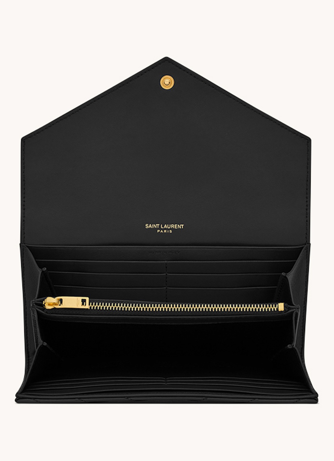 Saint Laurent Cassandre Matelassé portemonnee van lamsleer - detail 3 zwart