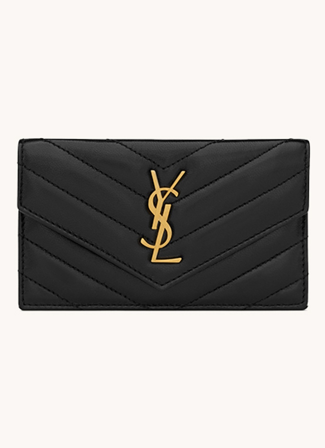 Saint Laurent Cassandre Matelassé portemonnee van quilted kalfsleer - voorkant 4 zwart