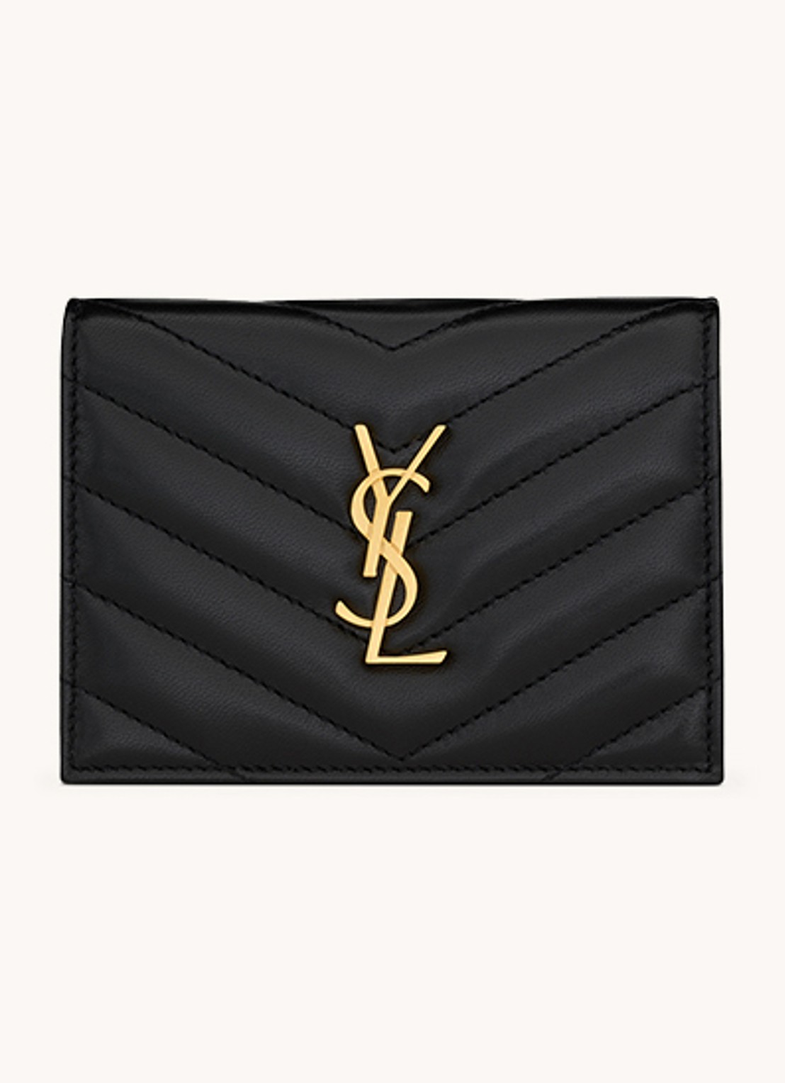 Saint Laurent Cassandre Matelassé portemonnee van quilted kalfsleer - voorkant 4 zwart