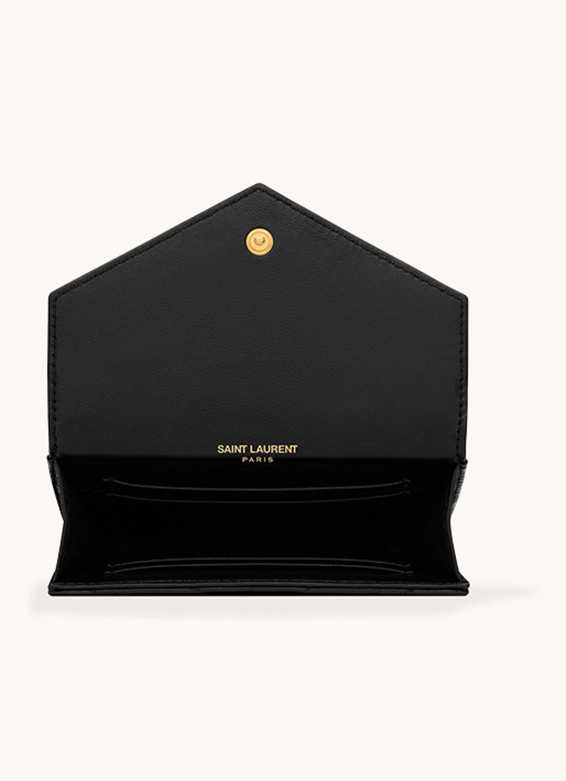 Saint Laurent Cassandre Matelassé Small Envelope portemonnee van quilted kalfsleer - detail 3 zwart