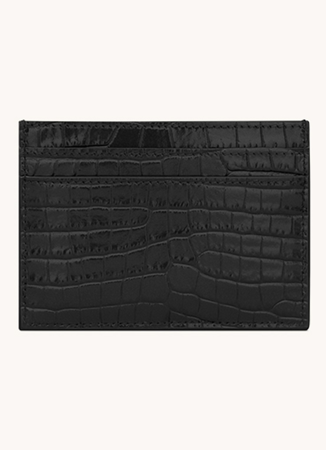 Saint Laurent Cassandre pasjeshouder van kalfsleer met crocostructuur - detail 2 zwart