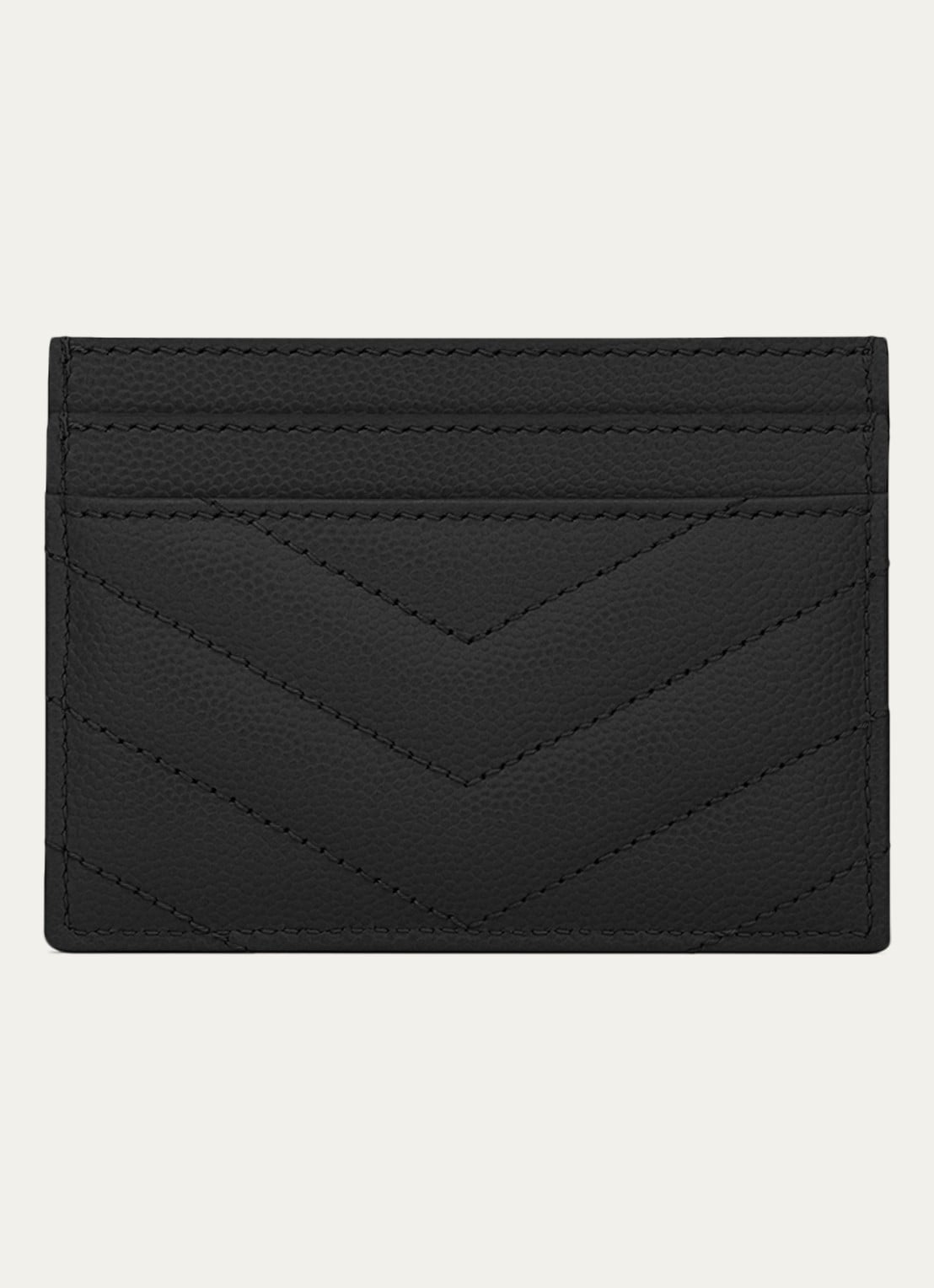 Saint Laurent Cassandre pasjeshouder van kalfsleer - detail zwart