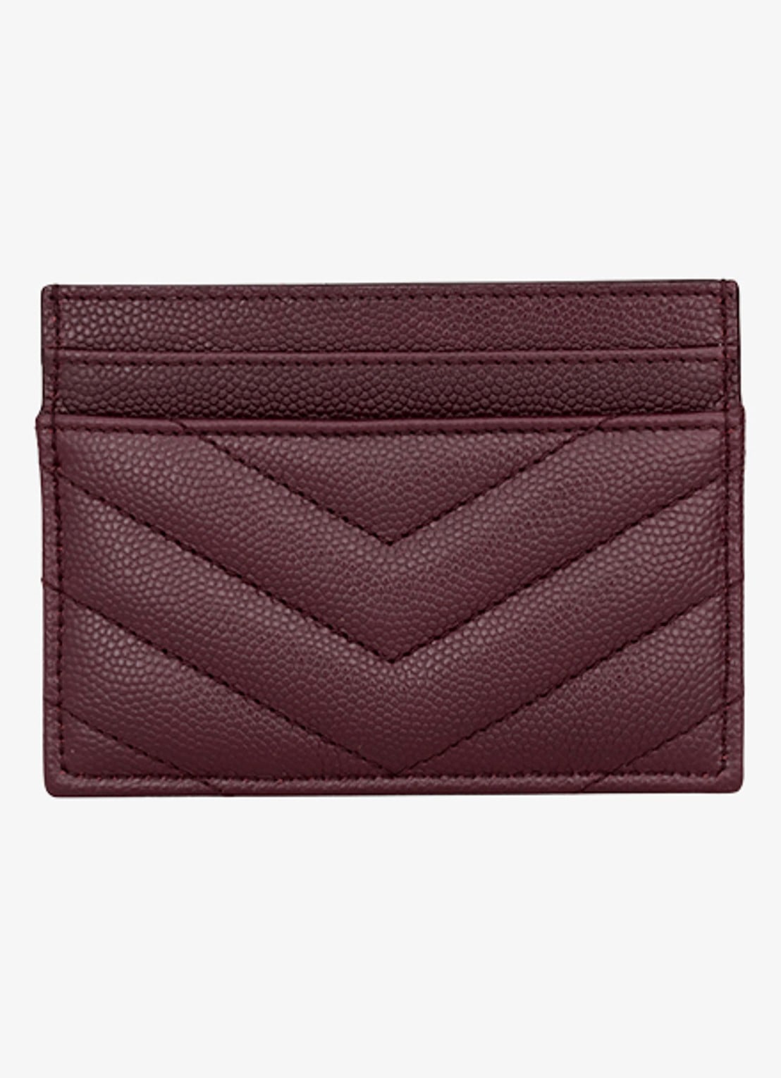 Saint Laurent Cassandre pasjeshouder van kalfsleer - achterkant donkerrood
