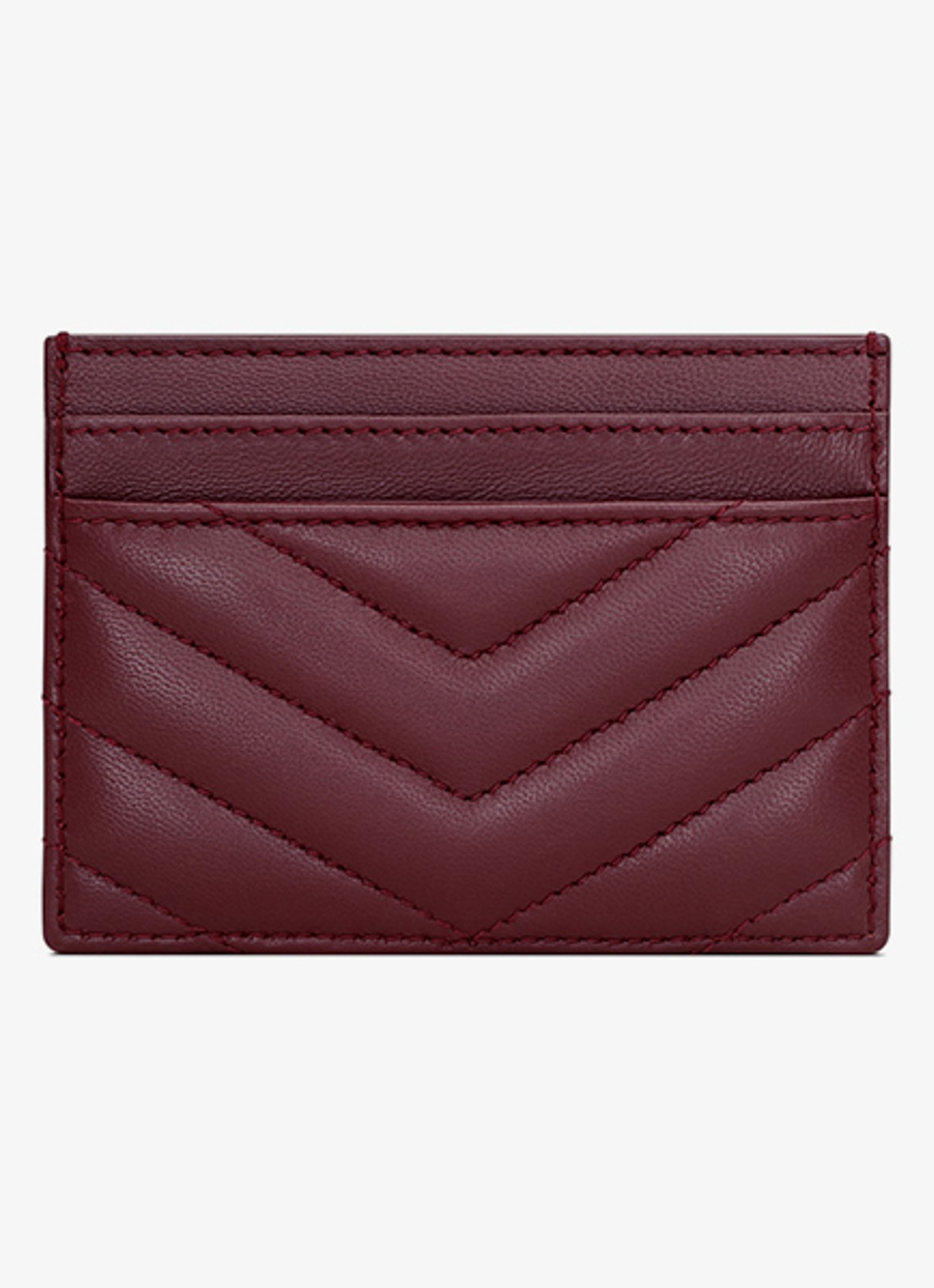 Saint Laurent Cassandre pasjeshouder van lamsleer - achterkant bordeauxrood