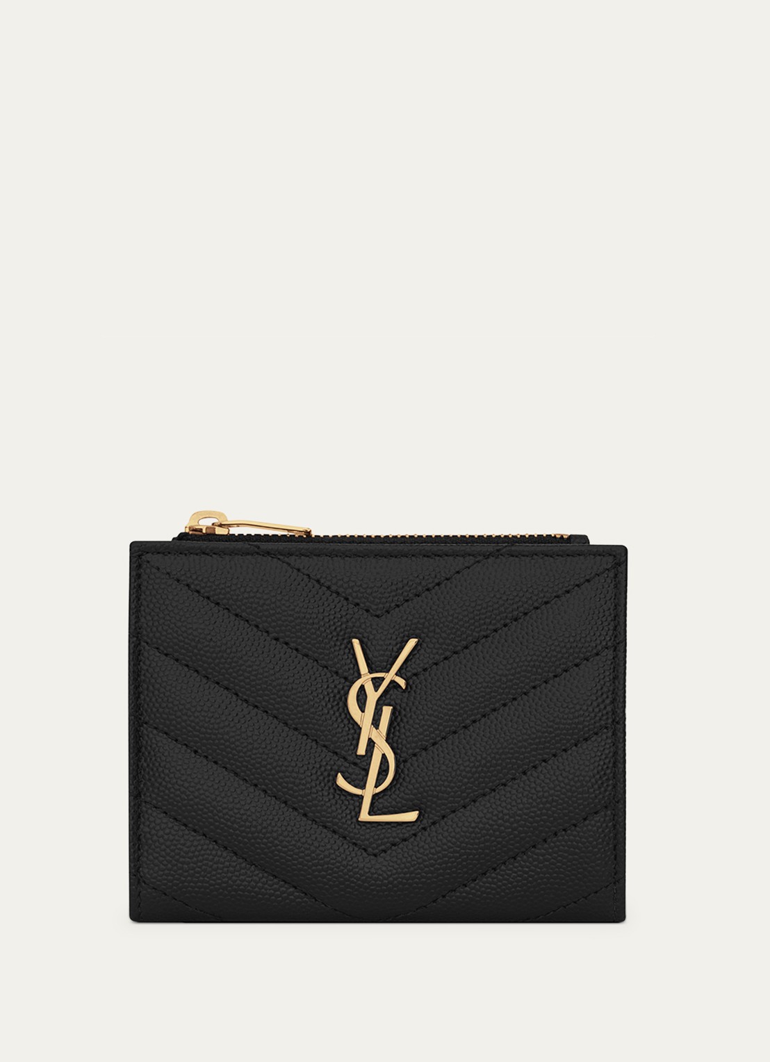 Saint Laurent Cassandre pasjeshouder van quilted kalfsleer - voorkant 4 zwart