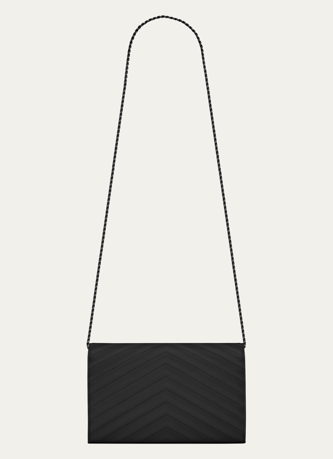 Saint Laurent Cassandre portemonnee van kalfsleer met afneembare schouderriem - detail 2 zwart