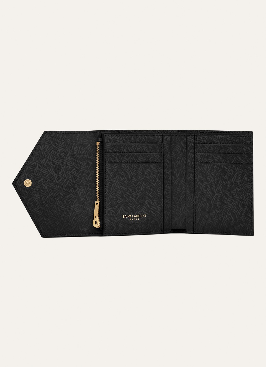 Saint Laurent Cassandre portemonnee van kalfsleer - detail 4 zwart
