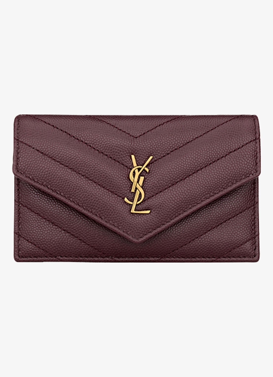 Saint Laurent Cassandre portemonnee van kalfsleer - voorkant 4 donkerrood