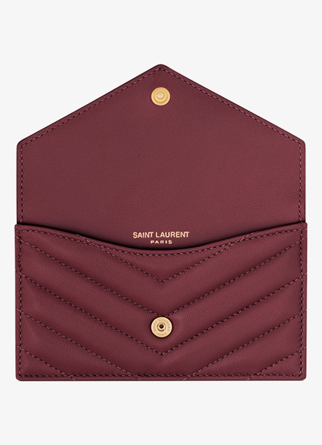 Saint Laurent Cassandre portemonnee van lamsleer - detail 3 bordeauxrood